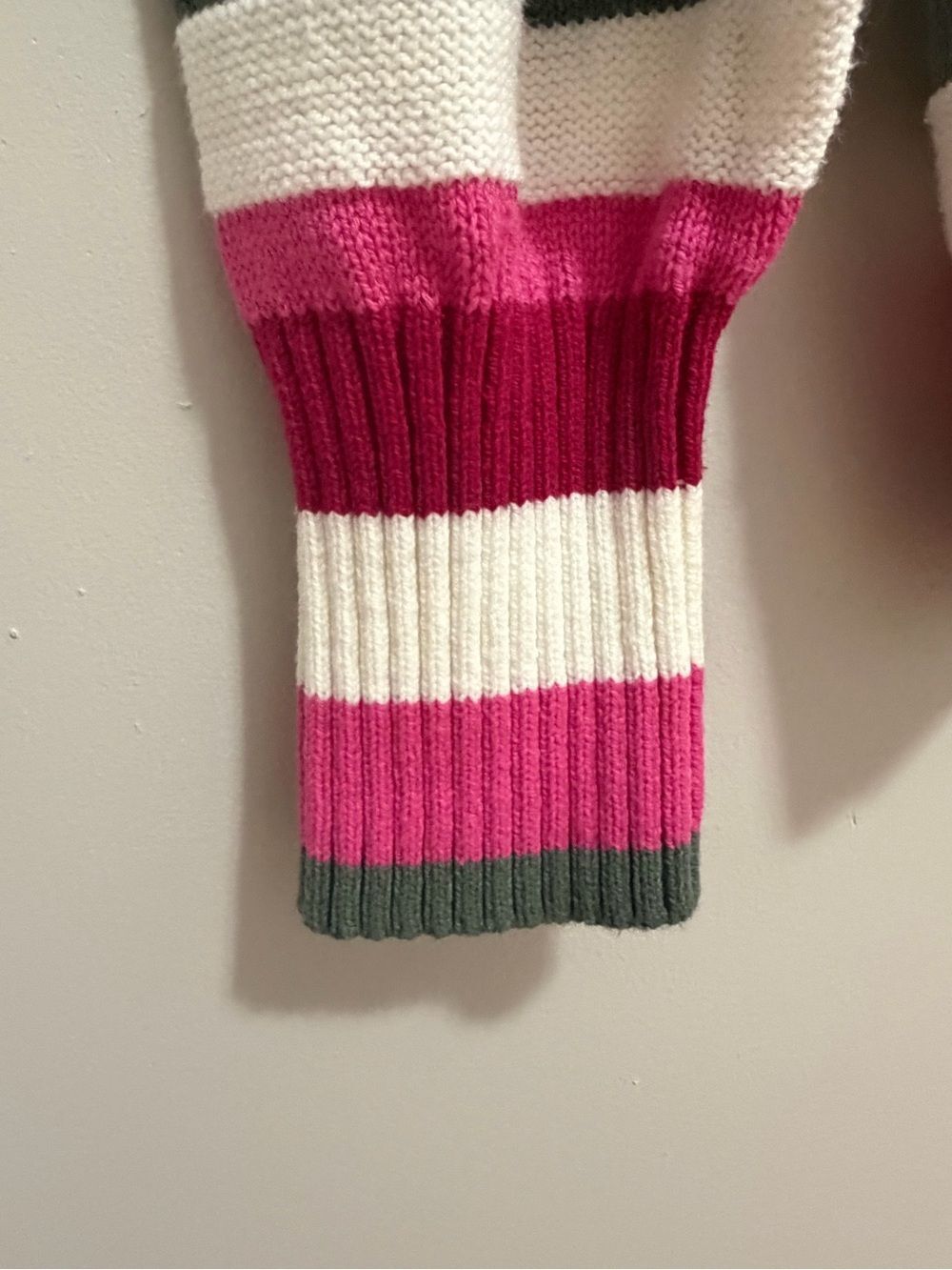 LOFT Colorblock Striped Crewneck Sweater Petite Large Open Knit Drop Shoulder - Picture 4 of 10